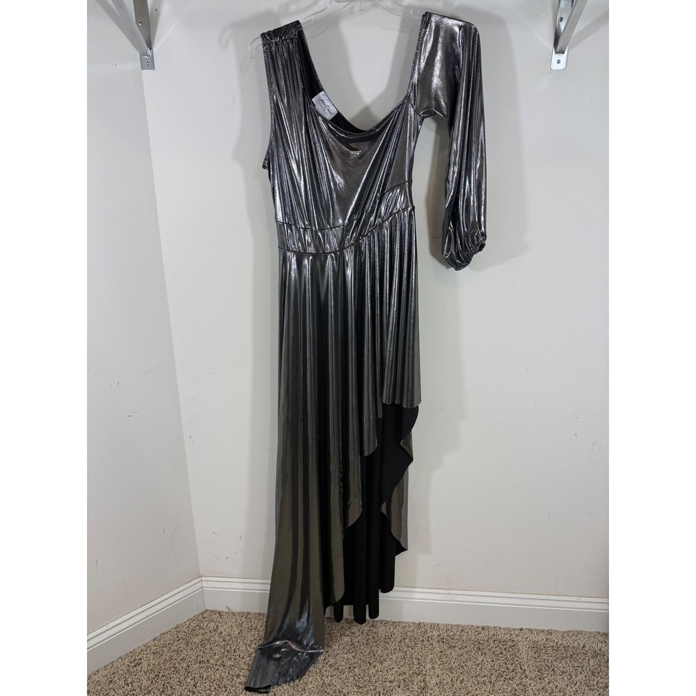 Thick Chicks Boutique Maxi Dress Women's 2X Black Metallic Gothic Y2K Glam